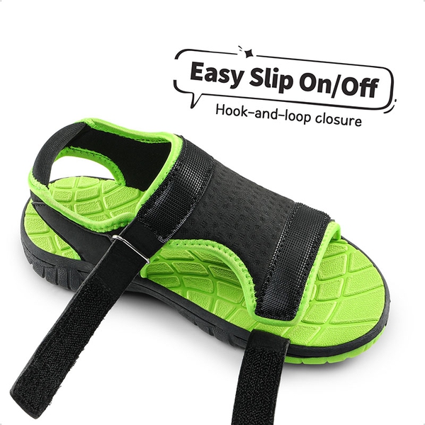 Kids Outdoor Quick Dry Sport Sandals - BLACK NEON GREEN - 3